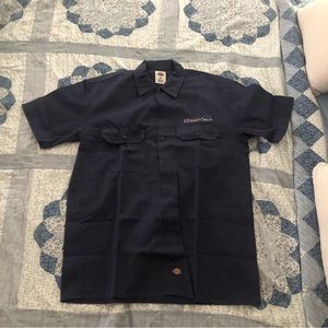 Dickies Light Blue Short-Sleeve Medium Button-Down Shirt